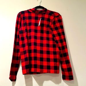 Ann Taylor loft buffalo plaid turtle neck NWT L